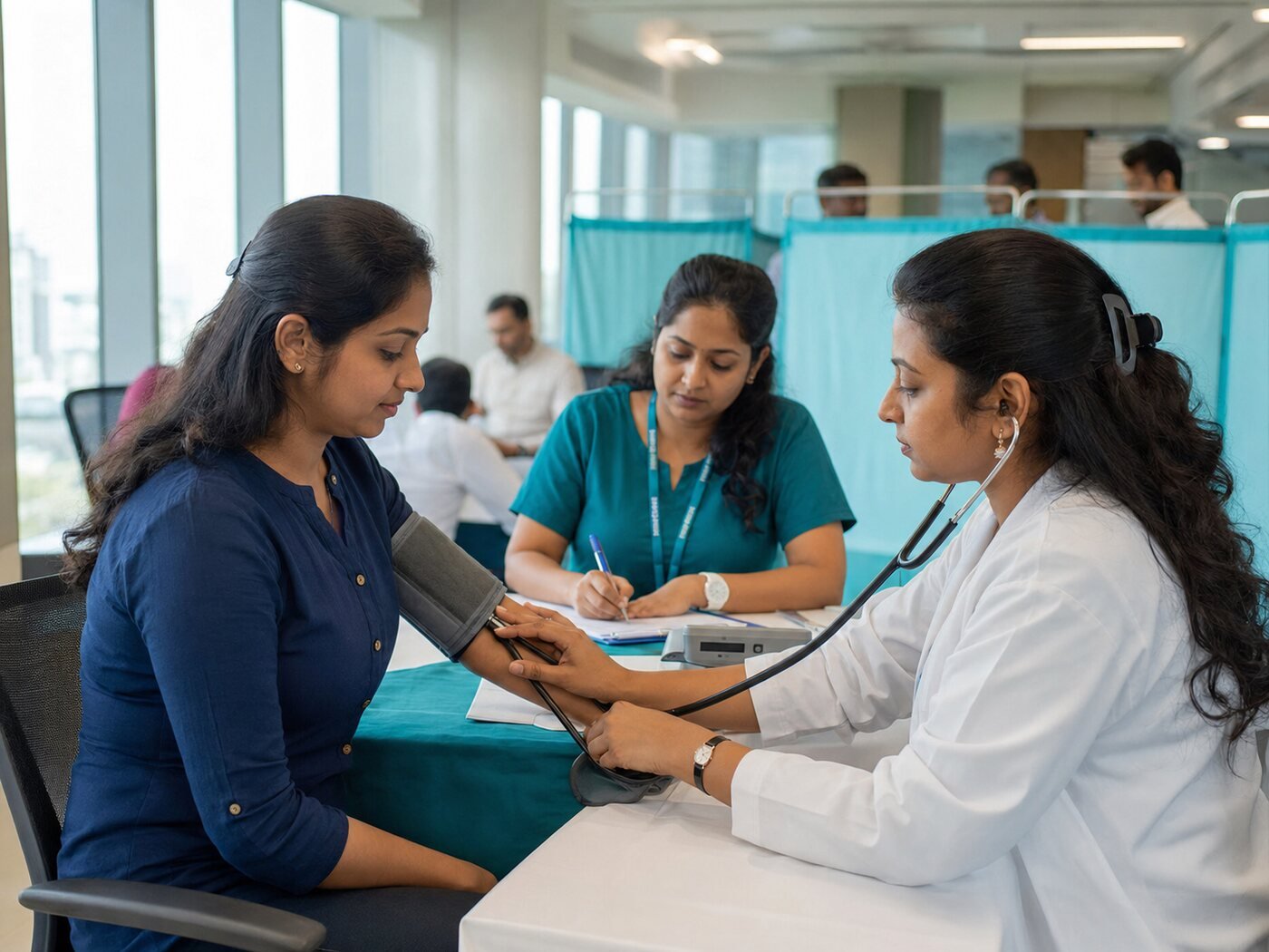 Representative on-site health screening service